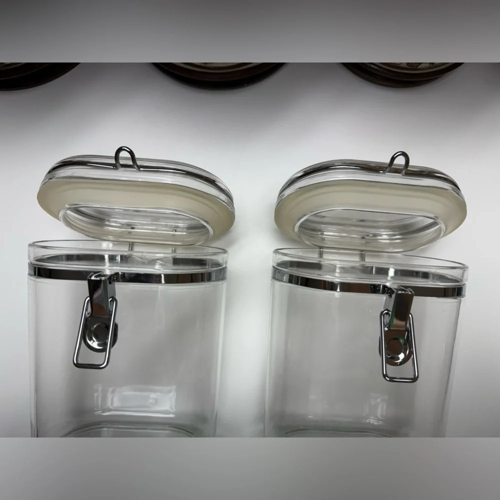 Set of 2 - Clear Airtight Storage Containers, Heavy Duty 5.5 x 3.5 x 8 - Picture 5 of 13